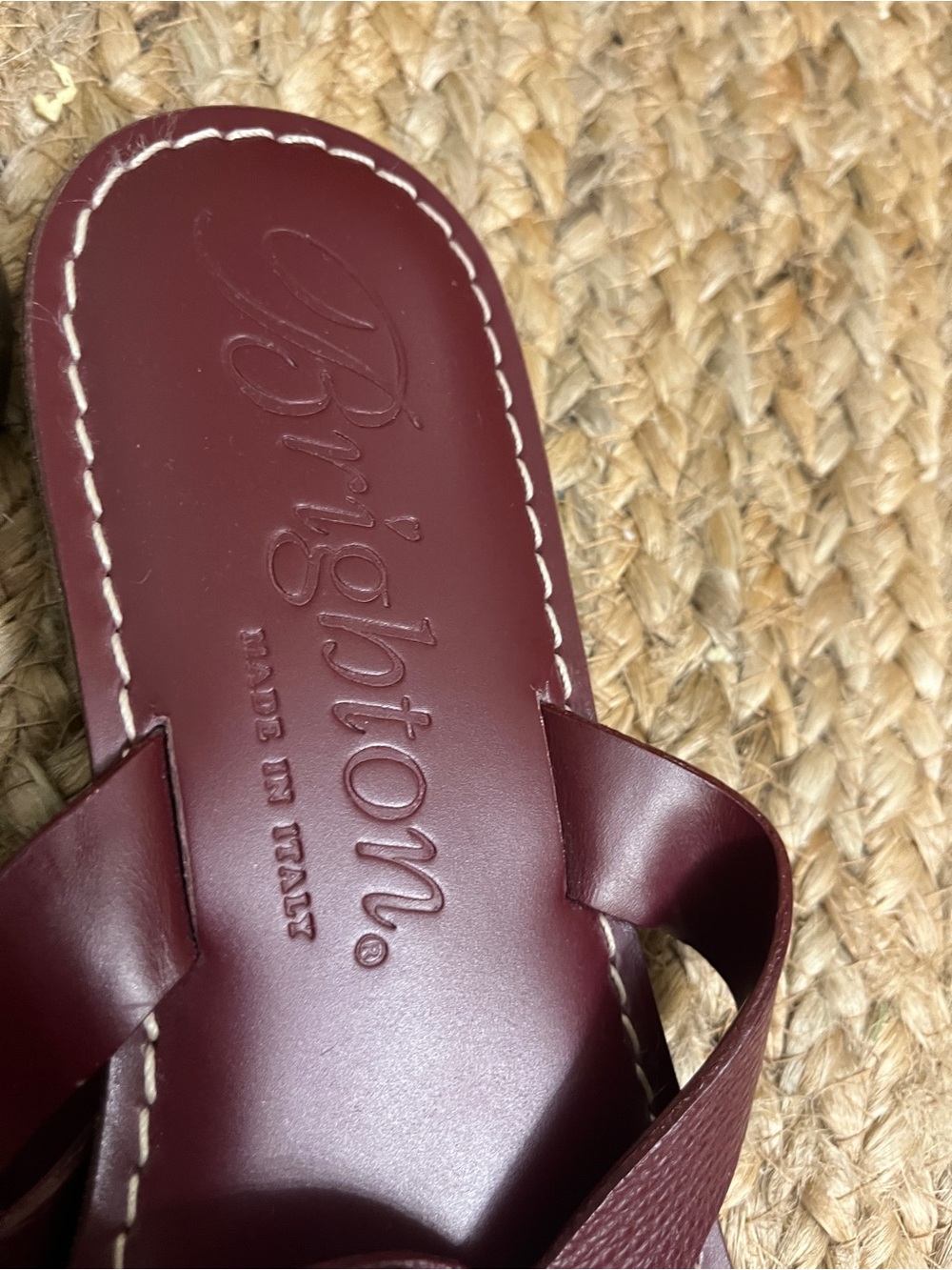 NWT Sz 8 Brighton Maroon Alice Classic Neutrals Leather Sandals Silver Ferrera - Picture 7 of 13